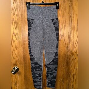Gray and Black Camouflage Leggings